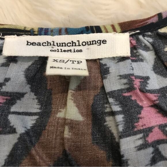 Beachlunchlounge tribal Aztec long sleeved blouse size XS multi color - Picture 4 of 6
